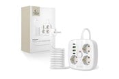 Mobil - Adaptere & Opladere - Tech-Protect PCS3X4 Power Strip 3 AC Outlets 2xUSB-A 2xUSB-C 200 cm - White - 5906302363421
