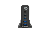 Mobil - Adaptere & Opladere - Gembird 5-port 140 W GaN USB fast charger - TA-UC-2A3C-PD140-01-BK