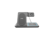 Mobil - Adaptere & Opladere - Gembird 3-in-1 foldable wireless charger stand 15 W - Samsung watch - TA-WPC31S-01-BK