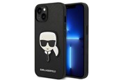 Mobil - Covers & Cases - Karl Lagerfeld Saffiano Karl's Head Patch Case for iPhone 14 Plus - Black - 3666339077044
