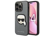 Mobil - Covers & Cases - Karl Lagerfeld Saffiano Karl's Head Patch Case for iPhone 14 Pro - Silver - 3666339077099