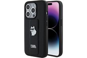Mobil - Covers & Cases - Karl Lagerfeld Gripstand Saffiano Choupette Pins case for iPhone 15 Pro Max - black - 3666339207465