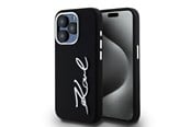Mobil - Covers & Cases - Karl Lagerfeld Silicone Metal Script Logo case for iPhone 15 Pro - black - 3666339253363