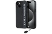 Mobil - Covers & Cases - Karl Lagerfeld Saffiano Rhinestones & Charm case for iPhone 15 / 14 / 13 - black - 3666339257965