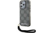 Mobil - Covers & Cases - Karl Lagerfeld IML Mono KL Pattern & Cord case for iPhone 15 Pro Max - black - 3666339258276