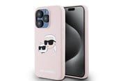 Mobil - Covers & Cases - Karl Lagerfeld Silicone Karl&Choupette MagSafe Case for iPhone 15 Pro - Pink - 3666339256869