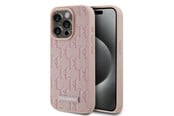 Mobil - Covers & Cases - Karl Lagerfeld Leather Monogram Metal Logo case for iPhone 15 Pro Max - pink - 3666339253936