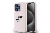 Mobil - Covers & Cases - Karl Lagerfeld Silicone Karl&Choupette MagSafe Case for iPhone 15 Pro Max - Pink - 3666339256876