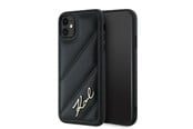 Mobil - Covers & Cases - Karl Lagerfeld Diagonal Quilted Script case for iPhone 11 / Xr - black - 3666339252120