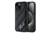Mobil - Covers & Cases - Karl Lagerfeld Diagonal Quilted Script case for iPhone 15 / 14 / 13 - black - 3666339252229