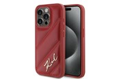 Mobil - Covers & Cases - Karl Lagerfeld Diagonal Quilted Script case for iPhone 15 Pro - red - 3666339252380