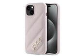 Mobil - Covers & Cases - Karl Lagerfeld Diagonal Quilted Script case for iPhone 15 / 14 / 13 - pink - 3666339252502