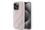 Mobil - Covers & Cases - Karl Lagerfeld Diagonal Quilted Script case for iPhone 15 Pro Max - pink - 3666339252533