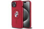 Mobil - Covers & Cases - Karl Lagerfeld Silicone Karl&Choupette Heads Ring MagSafe iPhone 15 Case - Red - 3666339254186
