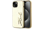 Mobil - Covers & Cases - Karl Lagerfeld Wrinkled Metal Signature iPhone 15 Case - Gold - 3666339255442