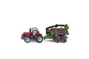 Legetøjsbil - SIKU Massey Ferguson With Forestry Trailer - 1134