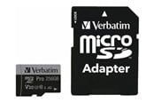 Hukommelseskort - Verbatim Pro U3 microSD/SD - 100MB/s - 256GB - 47045