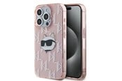 Mobil - Covers & Cases - Karl Lagerfeld IML Choupette Head & Monogram case for iPhone 15 Pro - pink - 3666339286163