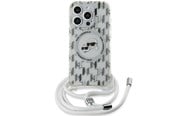 Mobil - Covers & Cases - Karl Lagerfeld IML Crossbody Monogram Karl & Choupette Head MagSafe Case for iPhone 15 Pro - Transparent - 3666339286866