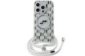 Mobil - Covers & Cases - Karl Lagerfeld IML Crossbody Monogram Karl & Choupette Head MagSafe Case for iPhone 15 Pro Max - Transparent - 3666339286873