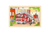 Puslespil - Goki Wooden Jigsaw Puzzle - Helicopter and Fire Truck - 24 pcs. Wood - 57301