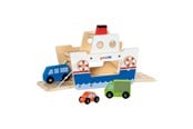 Trælegetøj - Goki Wooden Ferry with 3 Vehicles - 53766