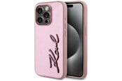 Mobil - Covers & Cases - Karl Lagerfeld Wrinkled Metal Signature iPhone 15 Pro Max Case - Pink - 3666339255619