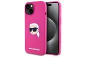 Mobil - Covers & Cases - Karl Lagerfeld KLHMP15SSKHPPLF iPhone 15 6.1" fuchsia/fuschia hardcase Silicone Karl Head Print MagSafe - 3666339256982