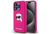 Mobil - Covers & Cases - Karl Lagerfeld KLHMP15LSKHPPPLF iPhone 15 Pro 6.1" fuchsia/fuschia hardcase Silicone Karl Head Print MagSafe - 3666339257002