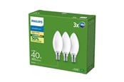Lyskilder - Philips LED pære Ultra Efficient B35 2,3W/827 (40W) Mat 3-pak E14 - 929003800831