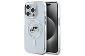 Mobil - Covers & Cases - Karl Lagerfeld IML Metal Karl&Choupette Head MagSafe Case for iPhone 15 Pro Max - White - 3666339284350