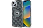 Mobil - Covers & Cases - Karl Lagerfeld IML Monogram Karl & Choupette Head MagSafe iPhone 15 Case - Black - 3666339284886