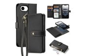 Mobil - Covers & Cases - Dux Ducis Lava Leather Case for iPhone 16e / 17e with Detachable Magnetic Wallet - Black - 6971824158687