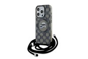Mobil - Covers & Cases - Karl Lagerfeld IML Crossbody Monogram Karl & Choupette Head MagSafe Case for iPhone 15 Pro - Black - 3666339286446
