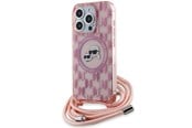 Mobil - Covers & Cases - Karl Lagerfeld IML Crossbody Monogram Karl & Choupette Head MagSafe case for iPhone 15 Pro - pink - 3666339286583