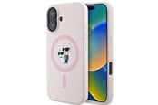 Mobil - Covers & Cases - Karl Lagerfeld Silicone Karl&Choupette Heads Ring MagSafe Case for iPhone 16 Plus - Pink - 3666339318772