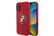 Mobil - Covers & Cases - Karl Lagerfeld Silicone Karl&Choupette Heads Ring MagSafe Case for iPhone 16 Plus - Red - 3666339318697