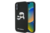 Mobil - Covers & Cases - Karl Lagerfeld Silicone Case Nauble Heads Print MagSafe for iPhone 16 Plus - Black - 3666339319533