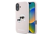 Mobil - Covers & Cases - Karl Lagerfeld Silicone Nauble Heads Print MagSafe Case for iPhone 16 Plus - Pink - 3666339319571