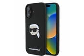 Mobil - Covers & Cases - Karl Lagerfeld Silicone Karl Head Print MagSafe iPhone 16 Case - Black - 3666339319649