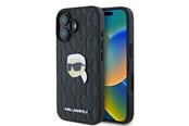 Mobil - Covers & Cases - Karl Lagerfeld Monogram Karl Head Pin iPhone 16 Case - Black - 3666339329549