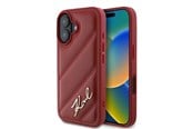 Mobil - Covers & Cases - Karl Lagerfeld Diagonal Quilted Script iPhone 16 Case - Red - 3666339317768
