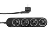 Smart Home - Shelly Power Strip Gen4 Black - WiFi & Zigbee smart stikdåse - Shelly_PS4_Gen4_s
