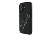 Mobil - Covers & Cases - Karl Lagerfeld 3D Rubber Signature iPhone 16 Case - Black - 3666339319922