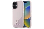 Mobil - Covers & Cases - Karl Lagerfeld Silicone Shadow Metal Initial MagSafe iPhone 16 Case - Pink - 3666339317966
