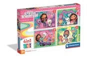 Puslespil - Clementoni Puslespil 4-i-1 Gabby's Dollhouse Floor - 21752