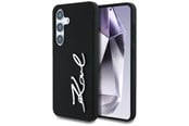 Mobil - Covers & Cases - Karl Lagerfeld Silicone Metal Signature Logo Samsung Galaxy S25 black - 3666339450076