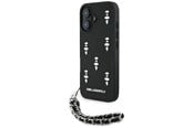 Mobil - Covers & Cases - Karl Lagerfeld Saffiano Crystals w/Chain iPhone 16 Case - Black - 3666339357726