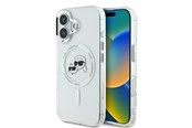 Mobil - Covers & Cases - Karl Lagerfeld IML Metal Karl&Choupette Head MagSafe Case for iPhone 16 - White - 3666339318123