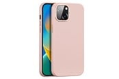 Mobil - Covers & Cases - Dux Ducis Grit Leather Case for iPhone 14 Plus Elegant Faux Leather Case (MagSafe Compatible) Pink - 6934913036969